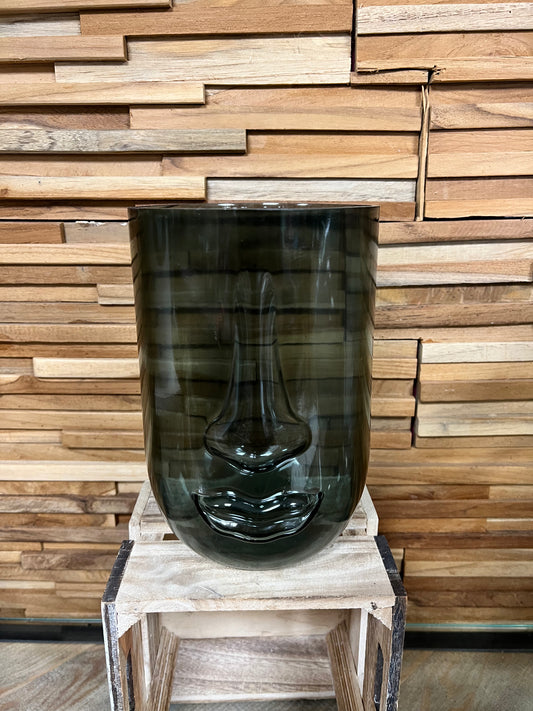 Vase visage fumé
