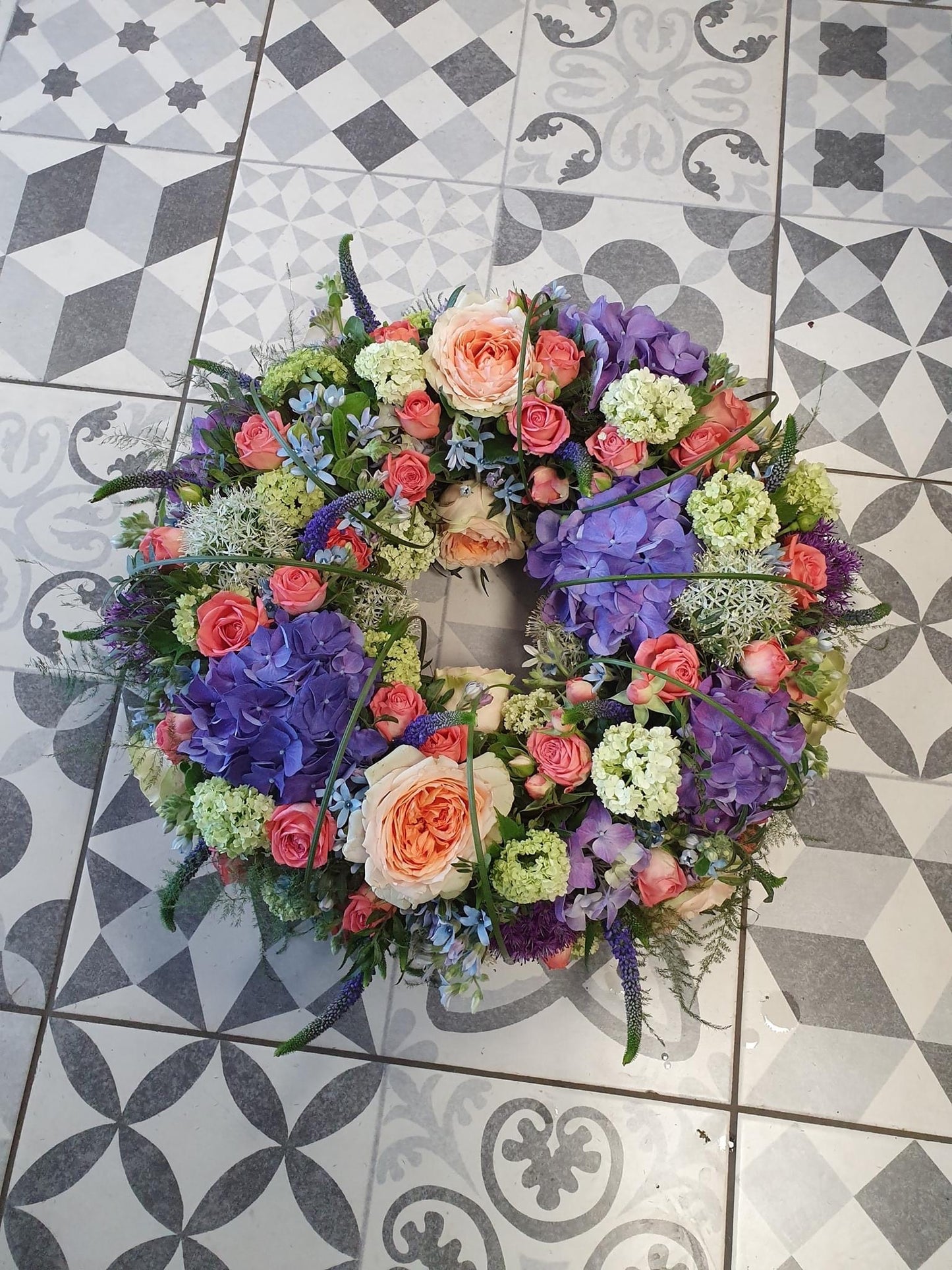 Couronne violet/corail/vert/bleu