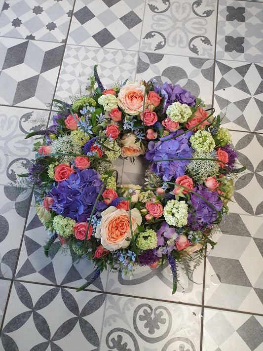 Couronne violet/corail/vert/bleu