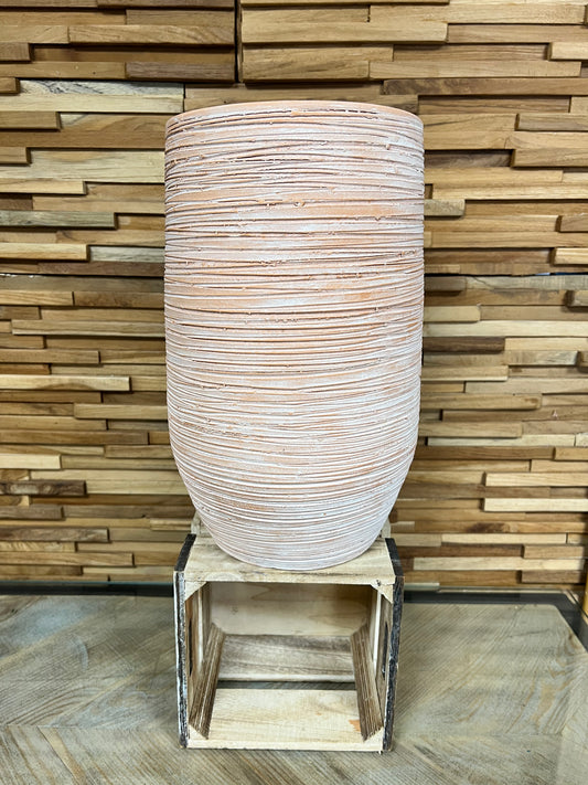 Vase en relief terracotta