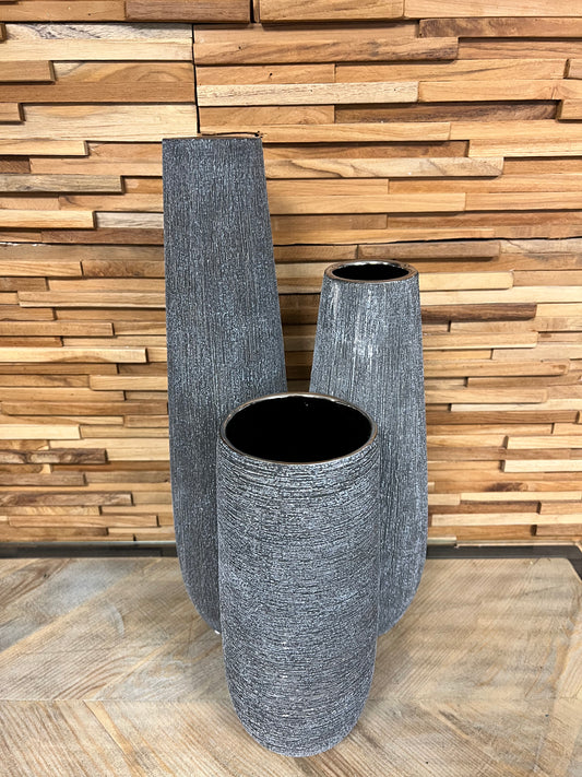 Vase texturé gris anthracite