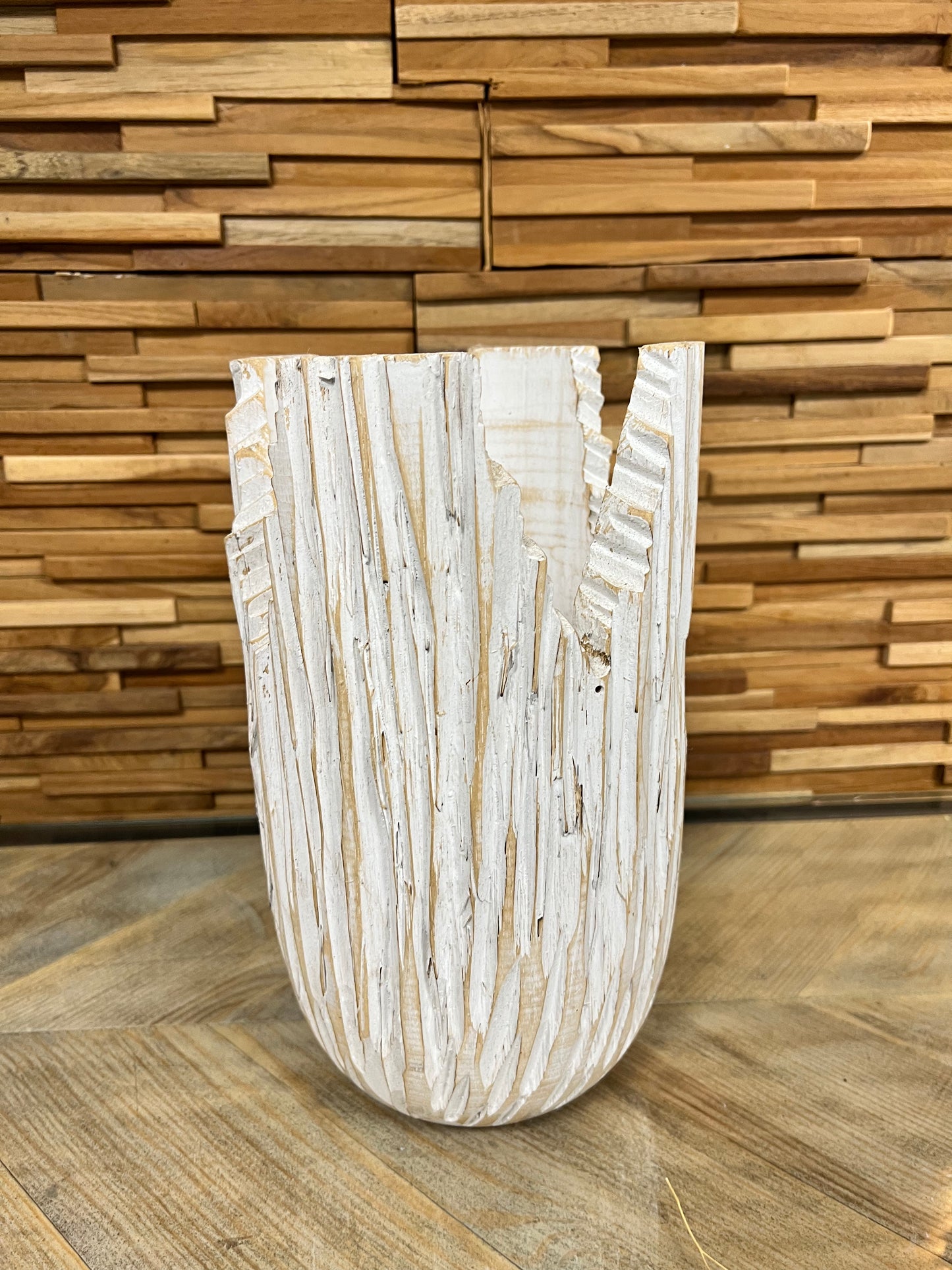 Vase écorce blanc